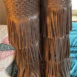 Old Gringo Silver Fringe Leather Boots